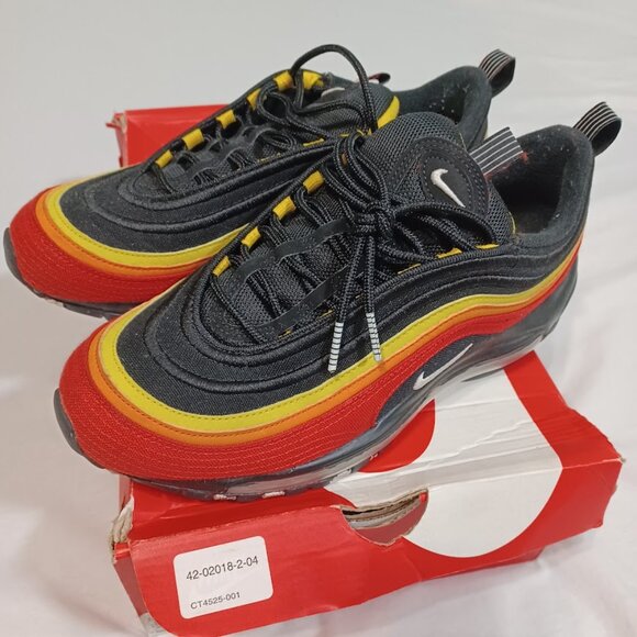Nike Air Max 97 QS CT4525-001 Mens Sz 9 Black Chile Red Yellow Running Shoes main image 13